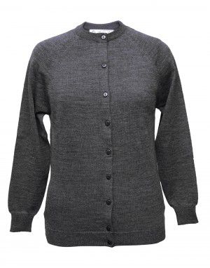 Women pure wool sweater light weight dark grey